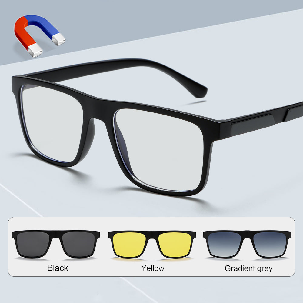 3 in 1 Magnetic Clip On Sunglasses for Men Women
