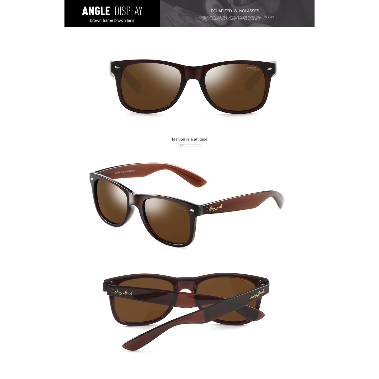 GREY JACK PC Frame Square Polarized Sports Sunglasses 1104