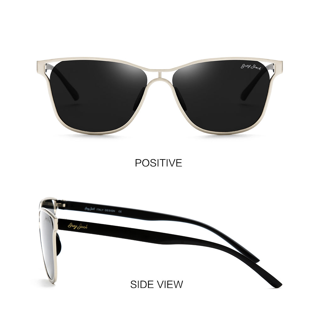 Silver Frame Black Lens