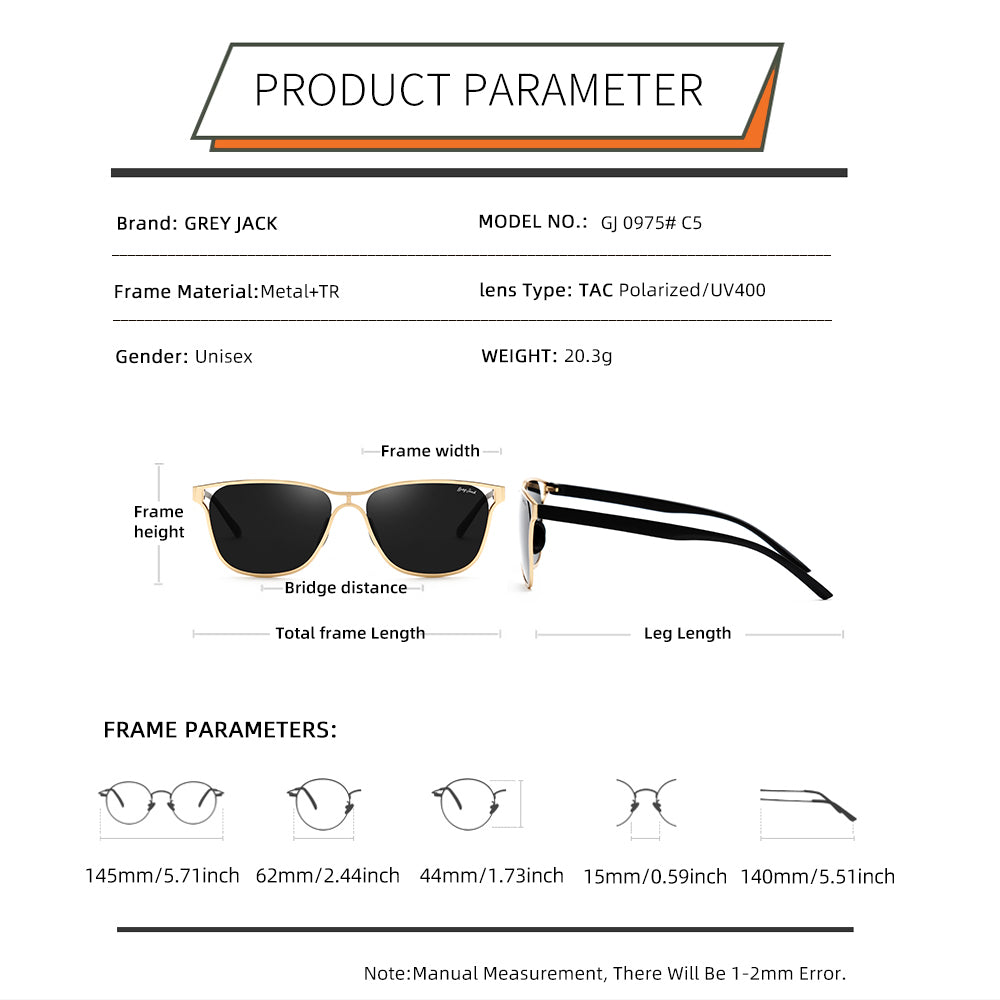 Gold Frame Black Lens