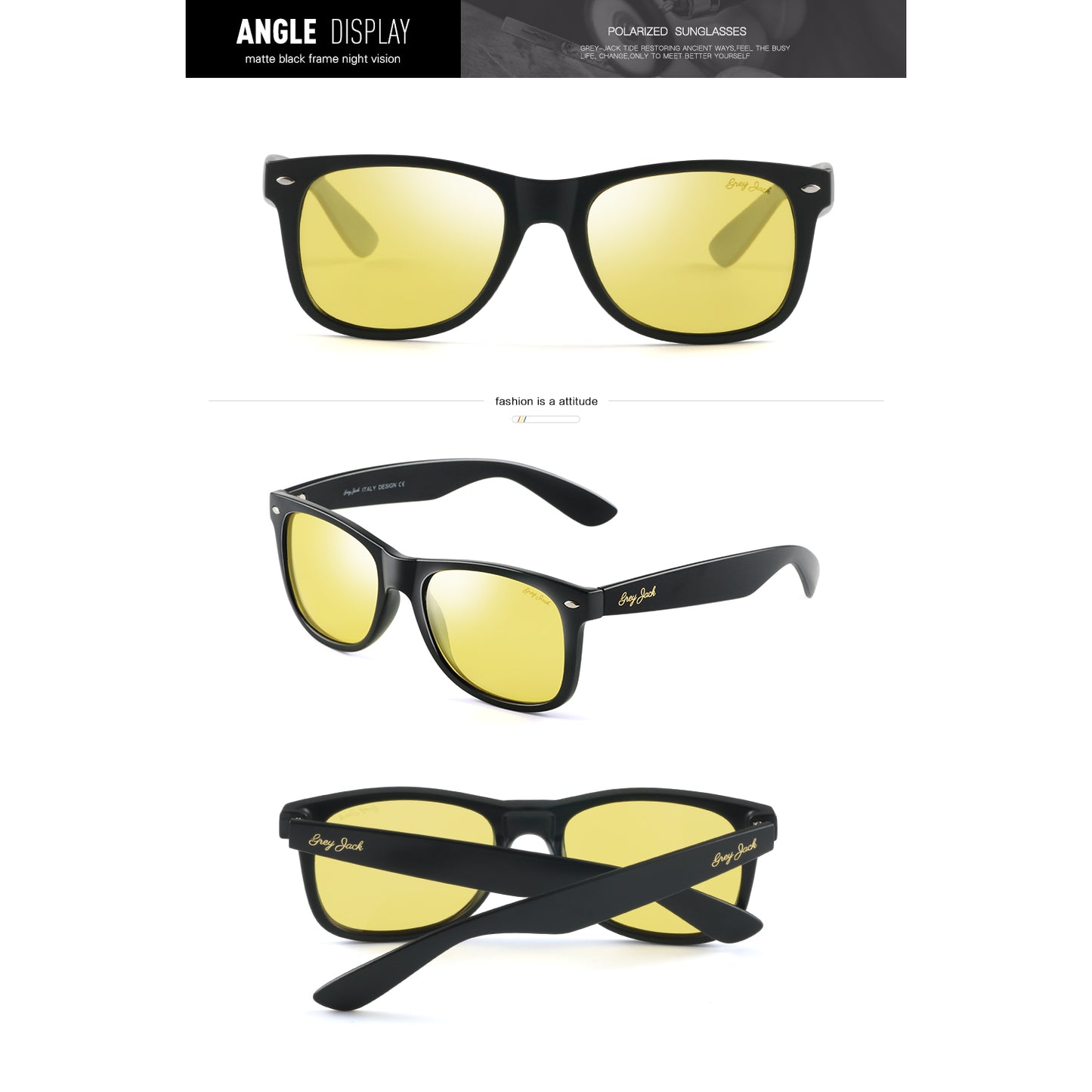 Shine Black Frame Yellow Lens