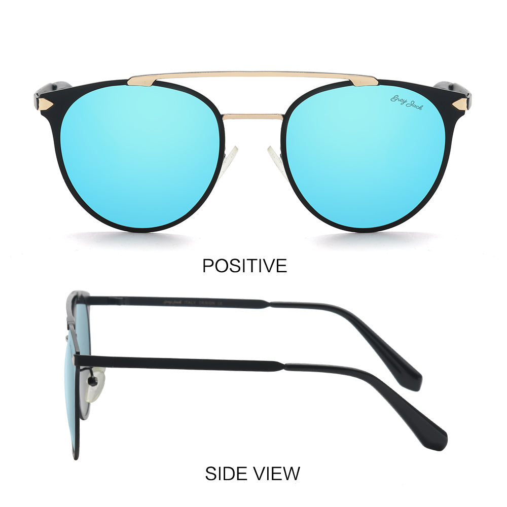Black Gold Frame Ice Blue Lens