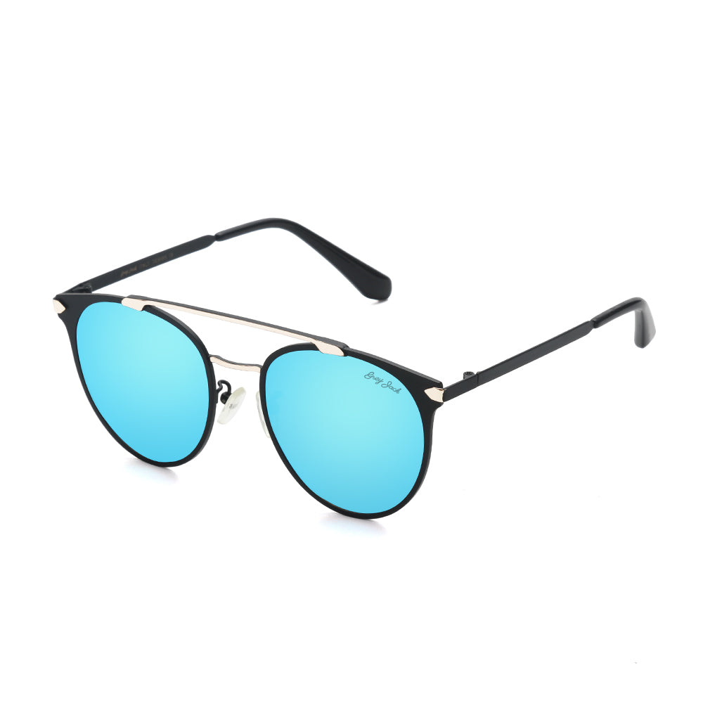 Black Silver Frame Ice Blue Lens
