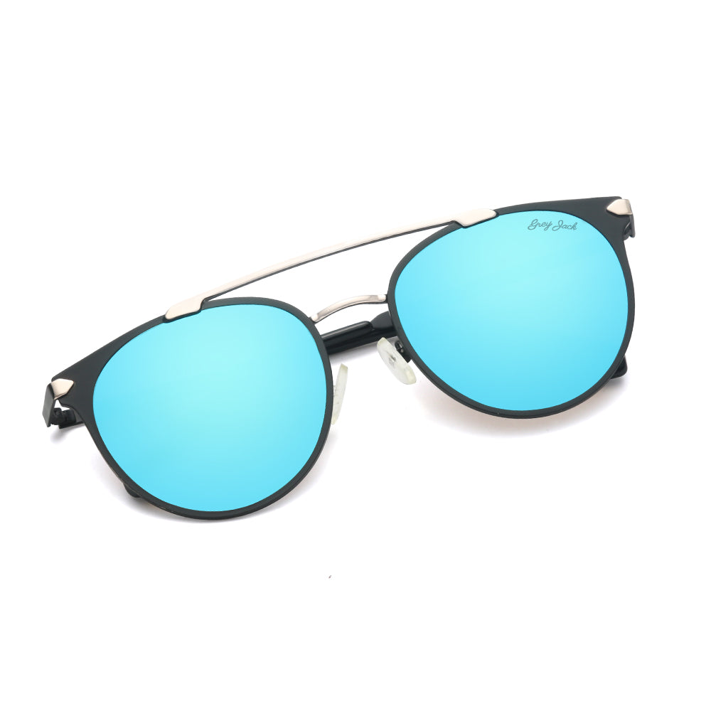 Black Silver Frame Ice Blue Lens