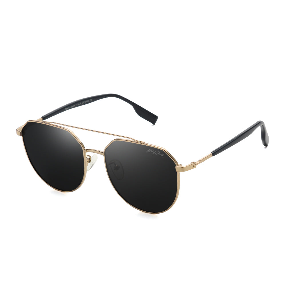 Gold Frame Black Lens