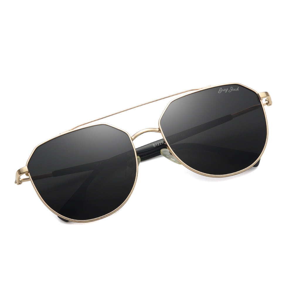 Gold Frame Black Lens