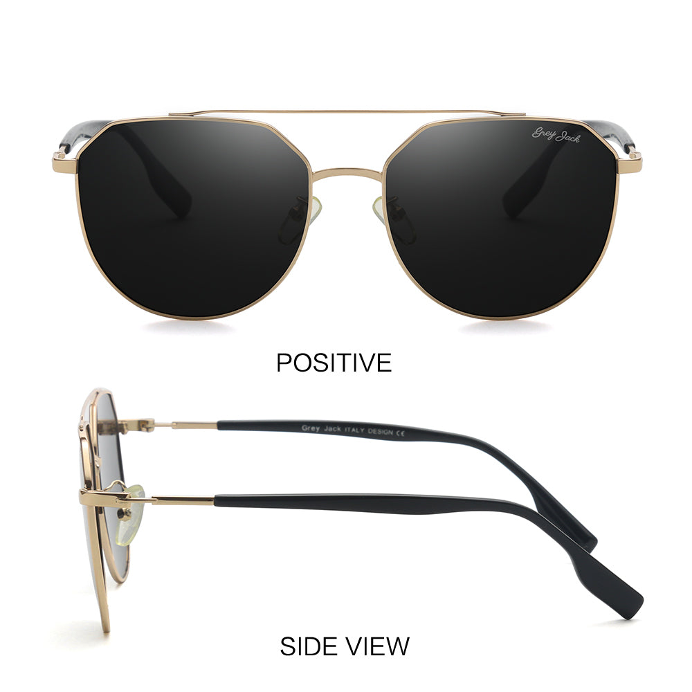 Gold Frame Black Lens