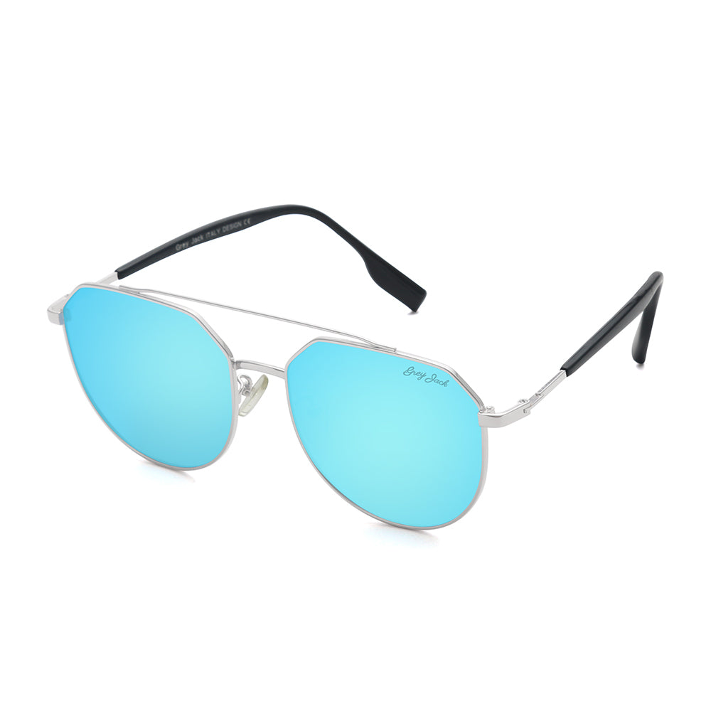 Silver Frame Ice Blue Lens