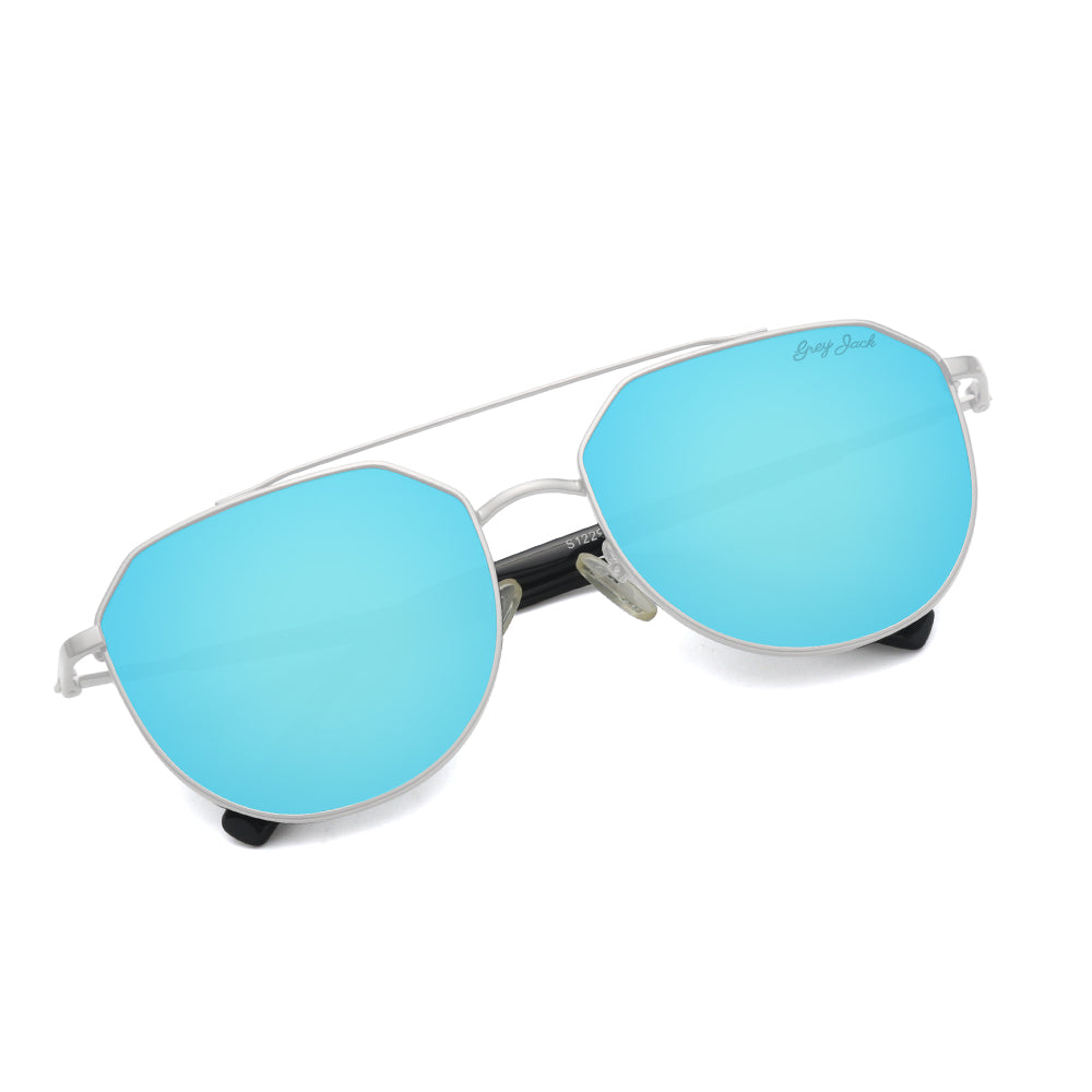 Silver Frame Ice Blue Lens
