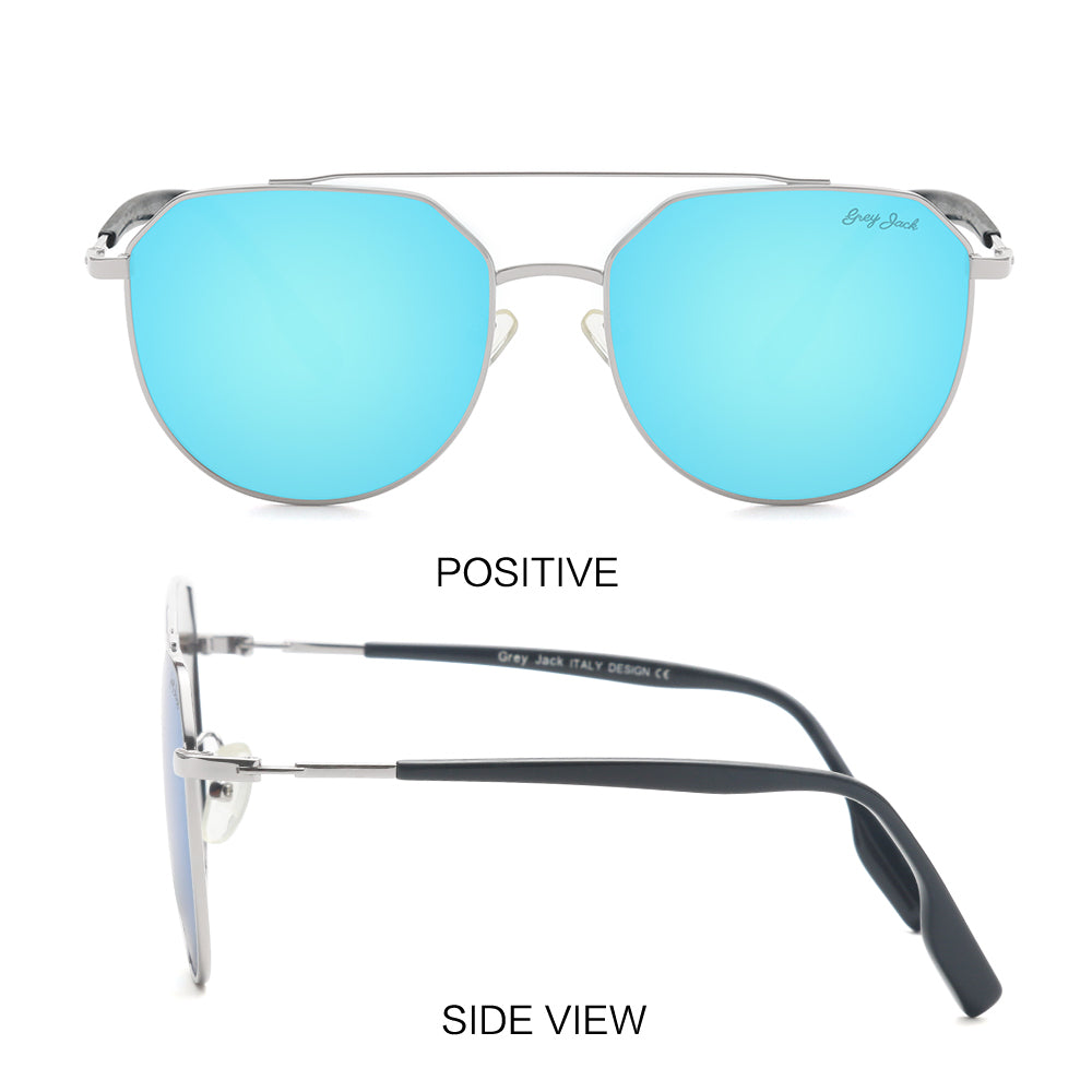 Silver Frame Ice Blue Lens