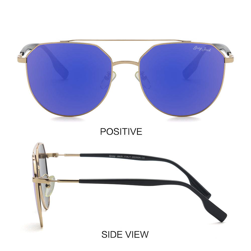 Gold Frame Blue Lens