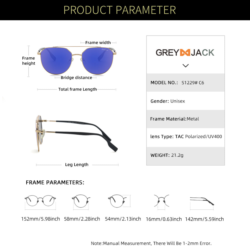 Gold Frame Blue Lens