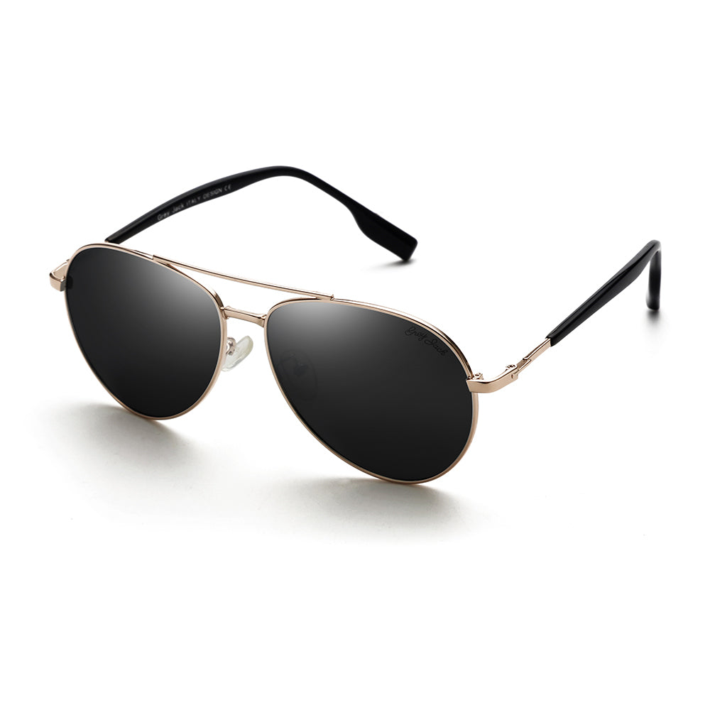 Gold Frame Black Lens