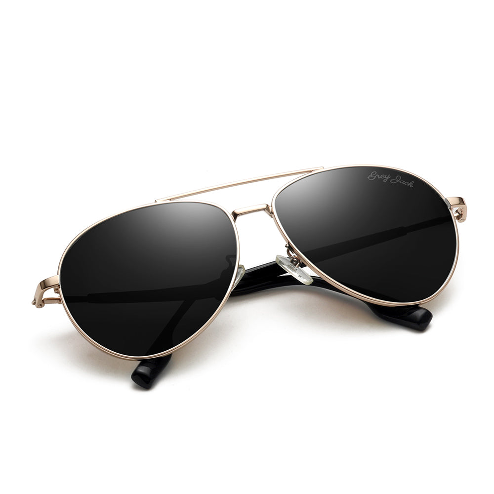 Gold Frame Black Lens