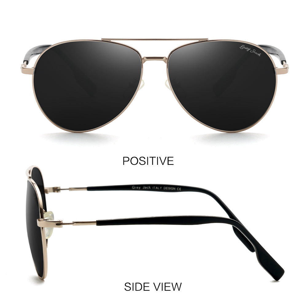 Gold Frame Black Lens