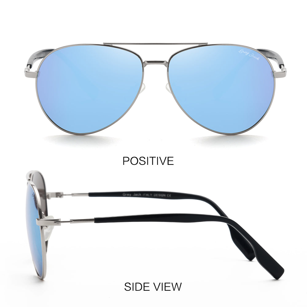 Silver Frame Ice Blue Lens