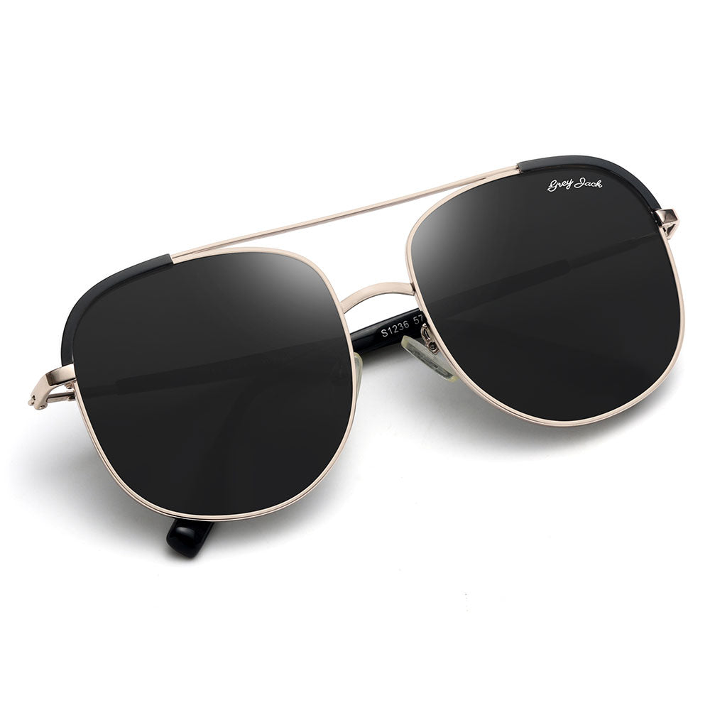 Gold Frame Black Lens