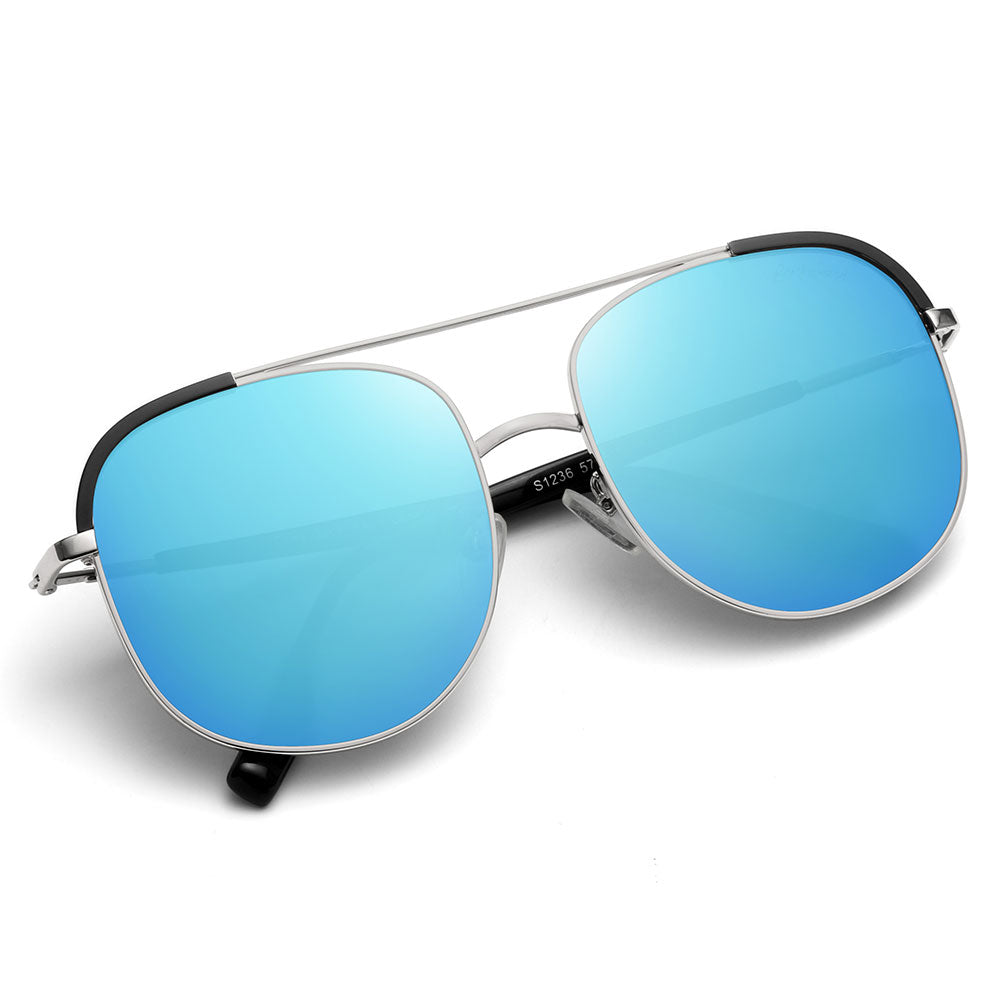 Silver Frame Ice Blue Lens
