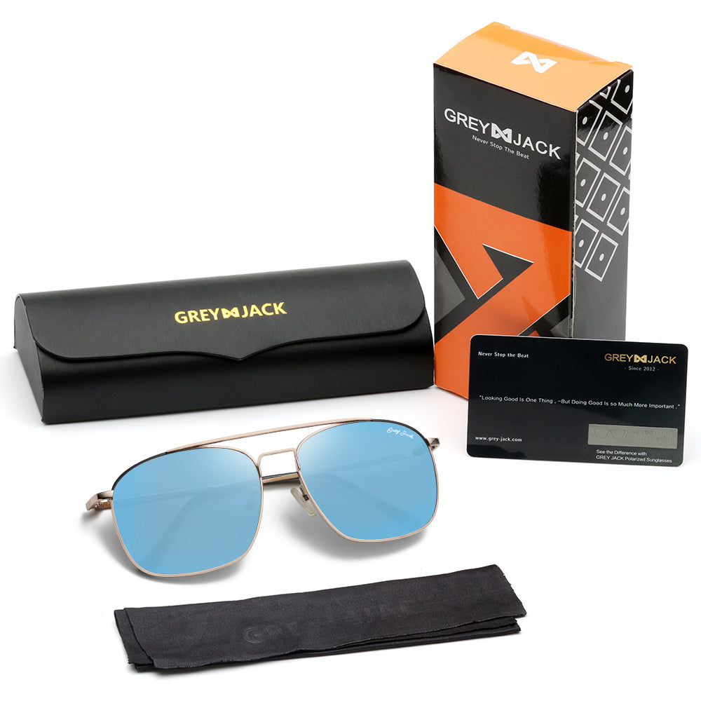Gold Frame Sky Blue Lens