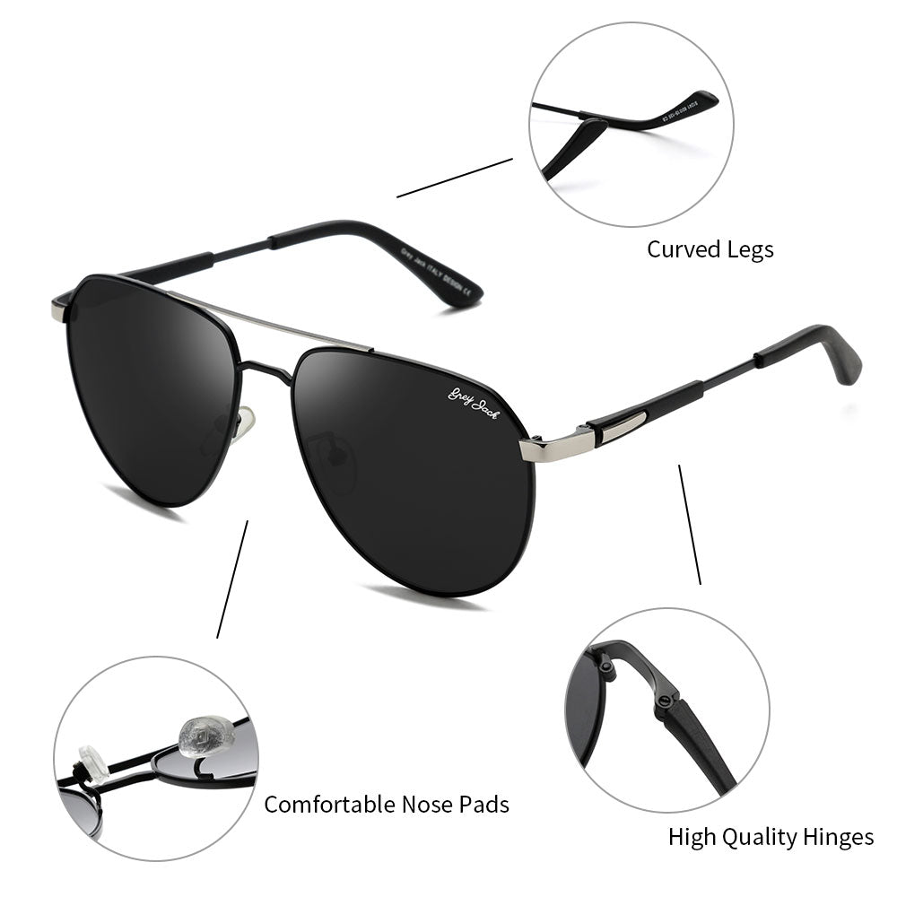 Silver Black Frame Black Lens
