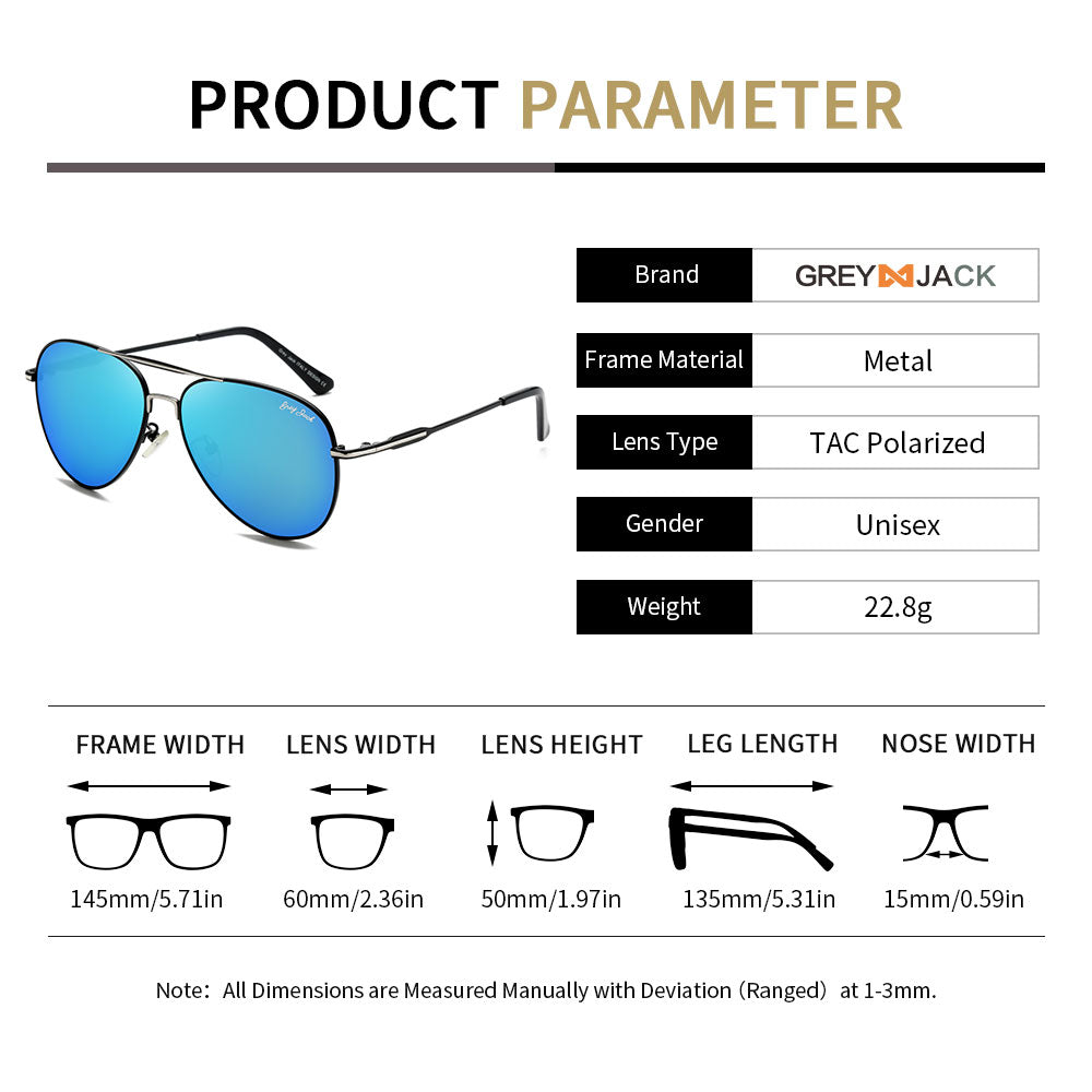 Silver Black Frame Sky Blue Lens