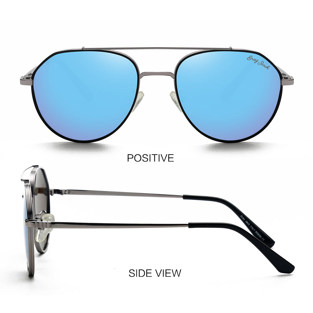 Silver Frame Ice Blue Lens