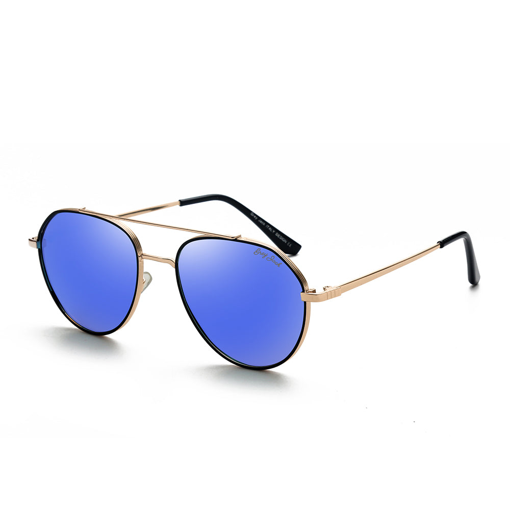 Gold Frame Dark Blue Lens