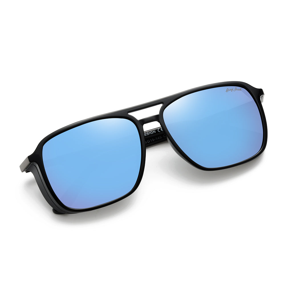 Shine Black Frame Sky Blue Lens