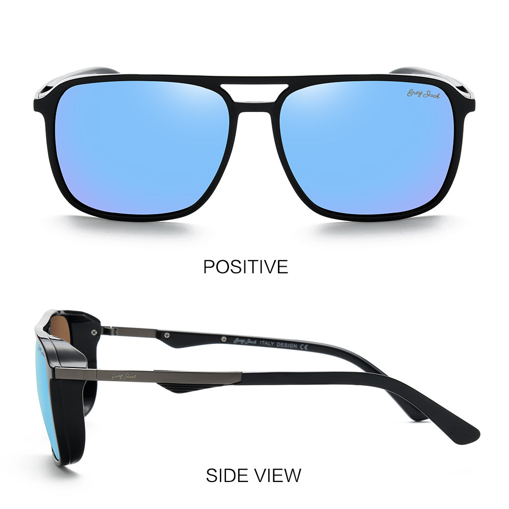 Shine Black Frame Sky Blue Lens