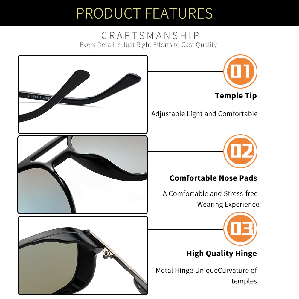 Shine Black Frame Sky Blue Lens