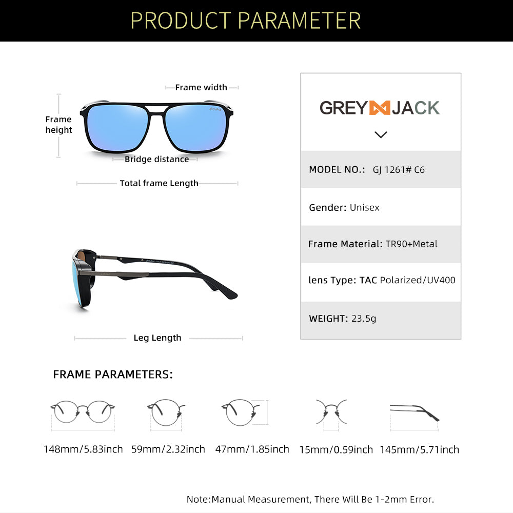 Shine Black Frame Sky Blue Lens