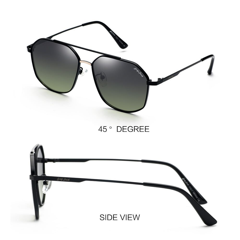 Black (Gold) Frame Double Green Lens