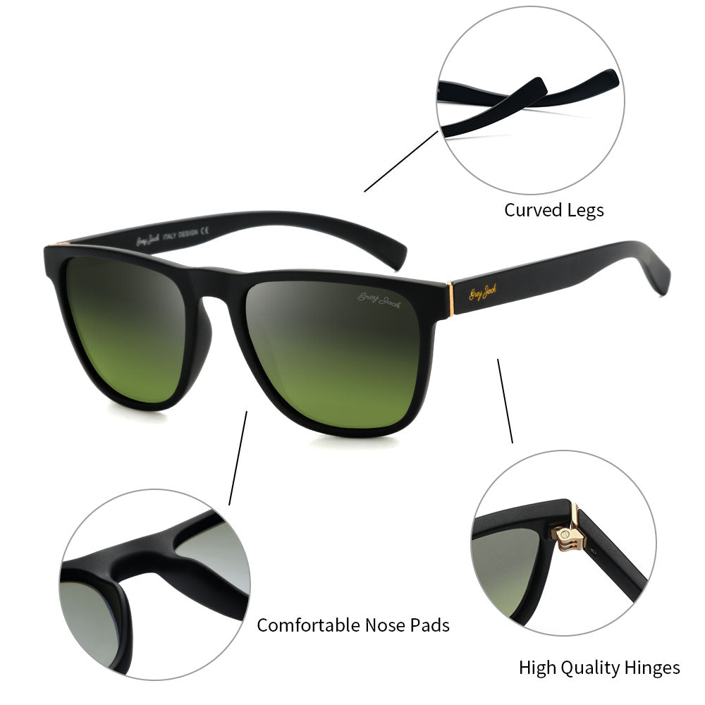 Matte Black Frame Double Green Lens