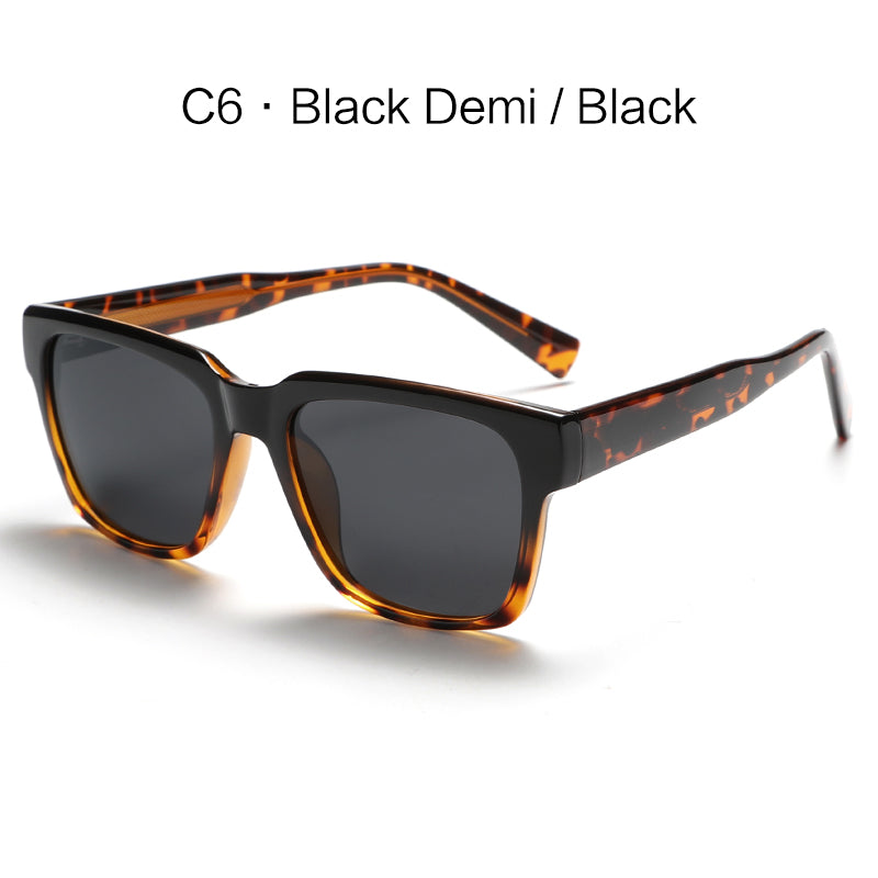 Classic Men Retro Minimalist Black Polarized Sunglasses Shades K025