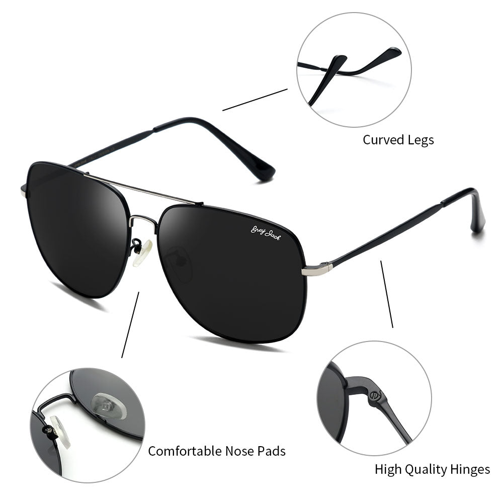 Silver Black Frame Black Lens