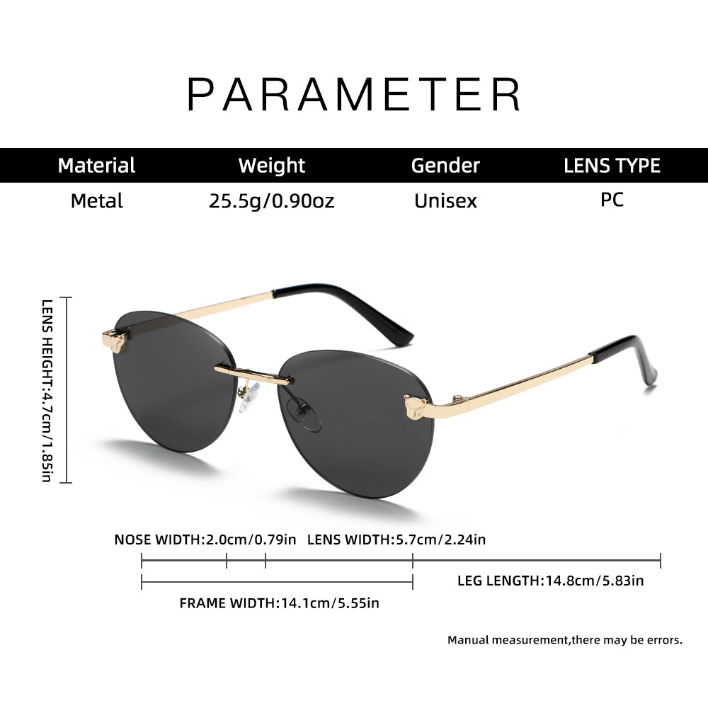 Metal Rimless Vinatge Elegant Fashion Y2K Sunglasses S2262