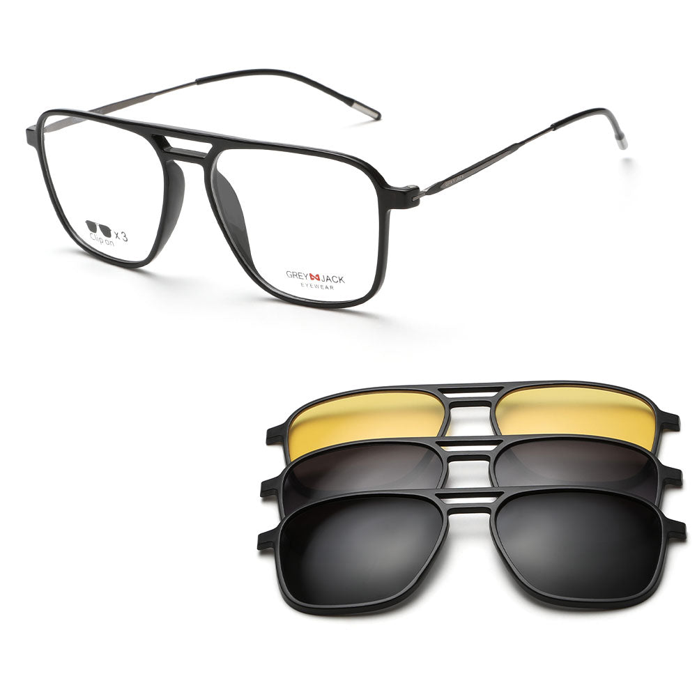 Spectacle frames with magnetic clip on sunglasses online