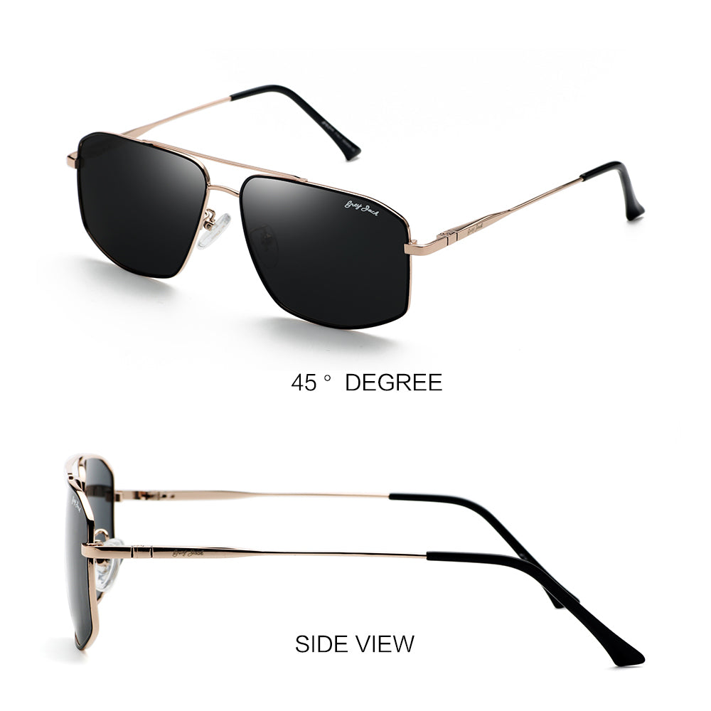Gold Frame Black Lens