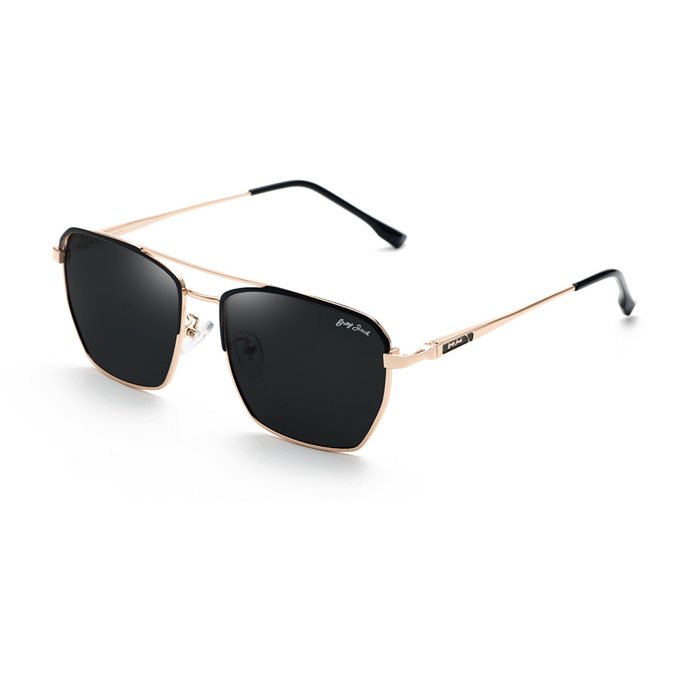 Gold Frame Black Lens