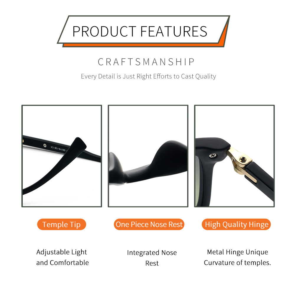 Black Frame Gradient Green Lens