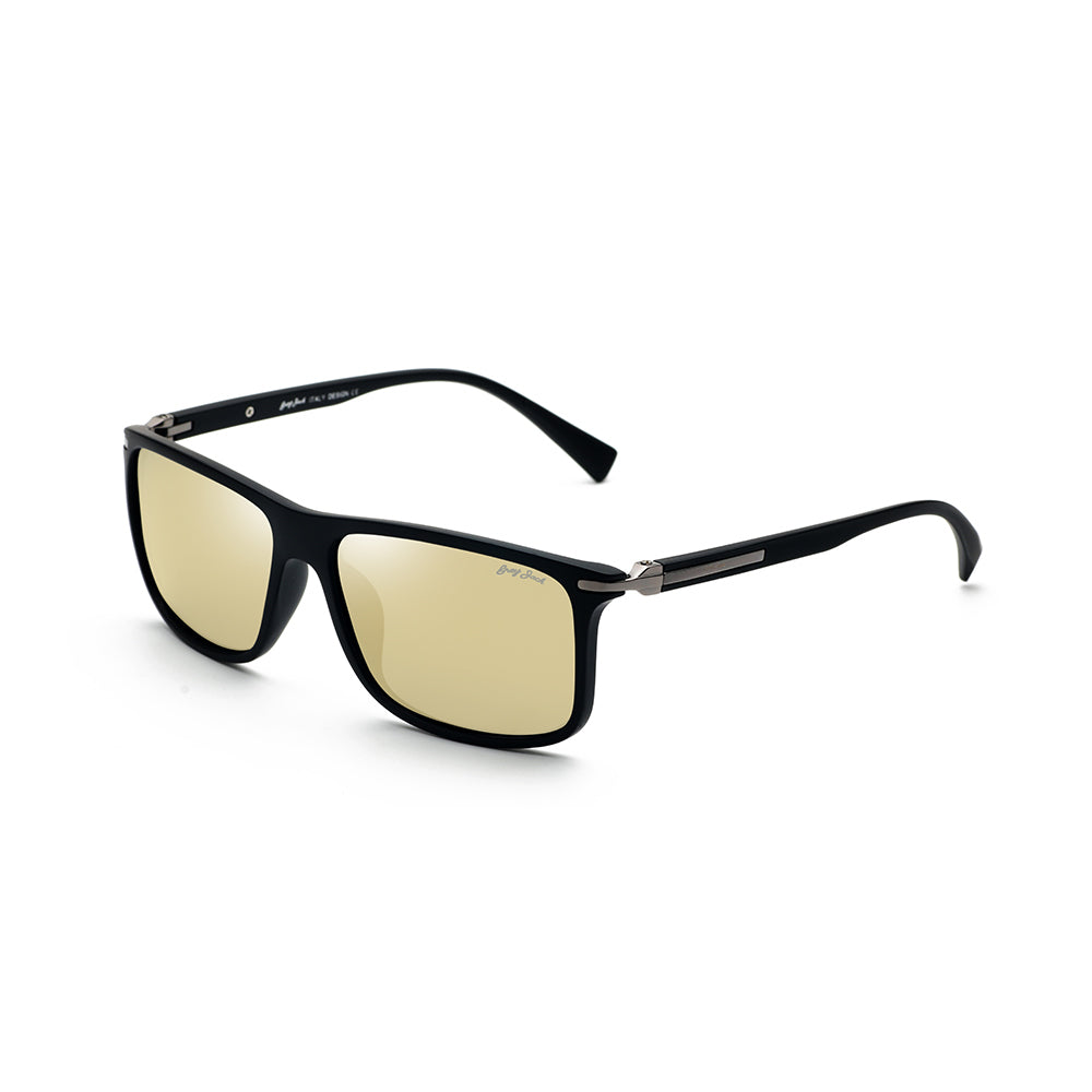 Black Frame Gold Lens