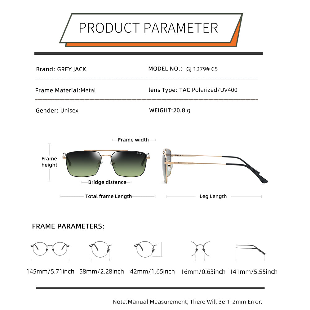 Gold Frame Gradient Green Lens