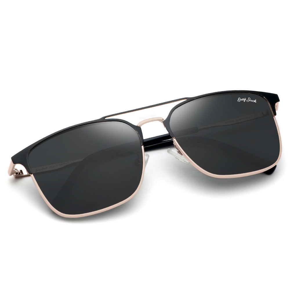 Gold Frame Black Lens