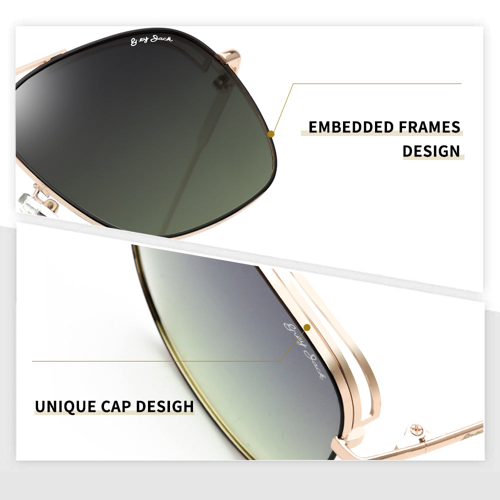 Gold Frame Gradient Green Lens