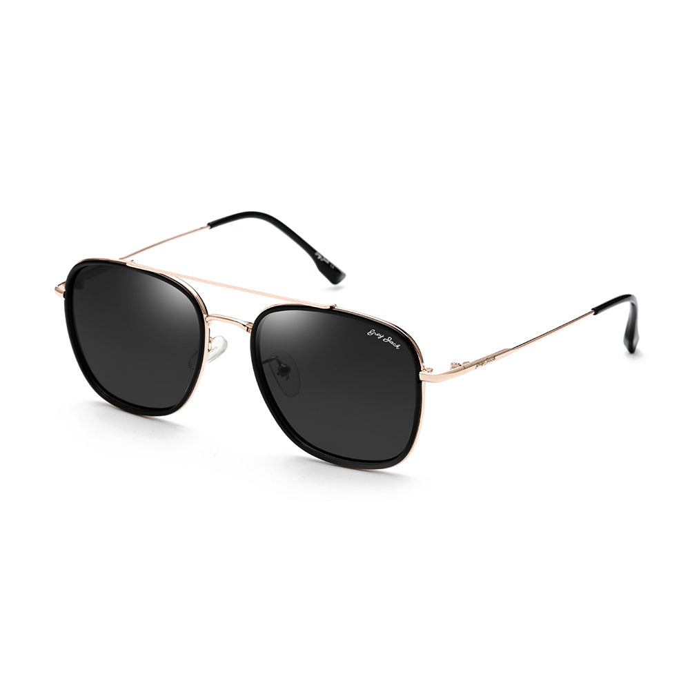 Gold Frame Black Lens