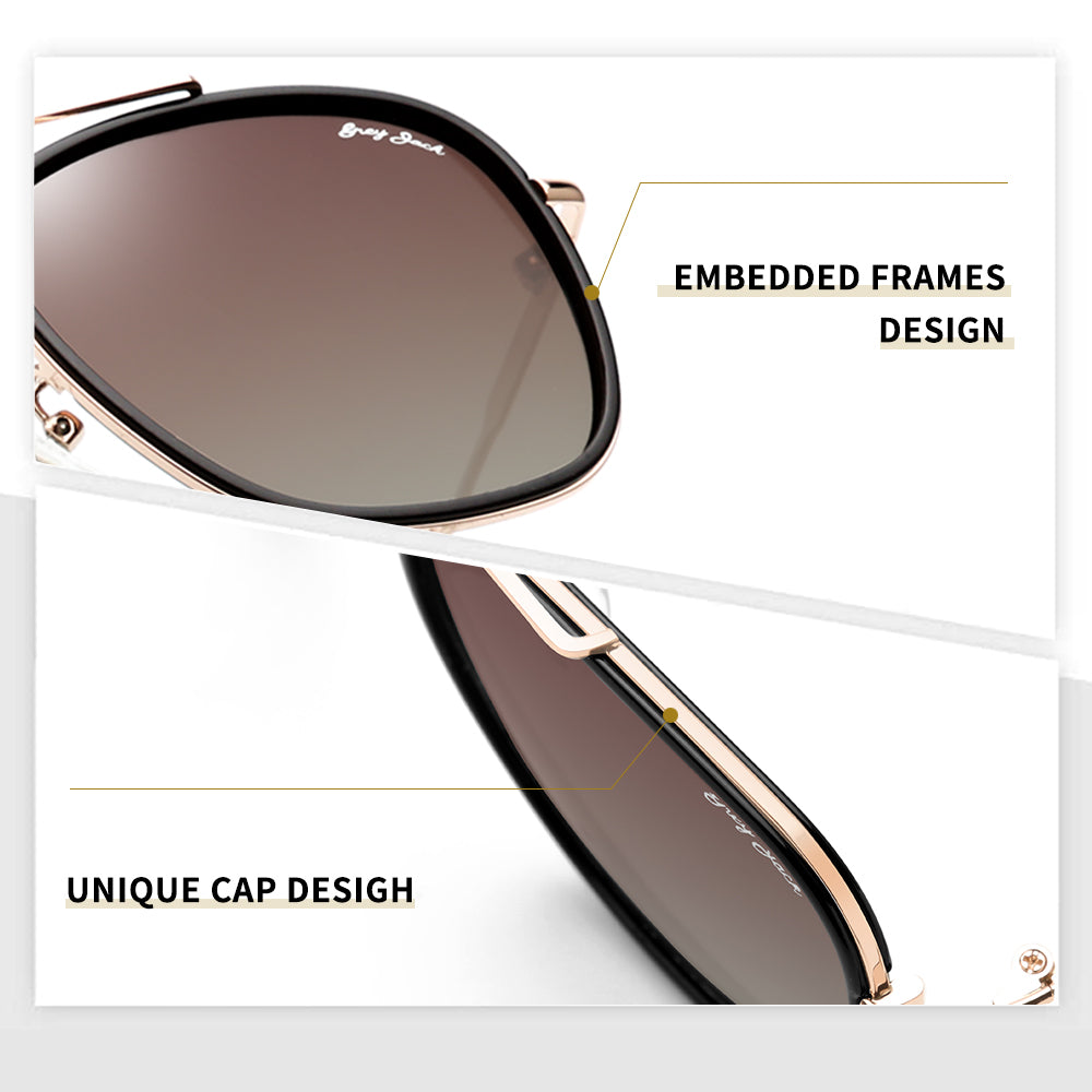 Gold Frame Gradient Brown Lens