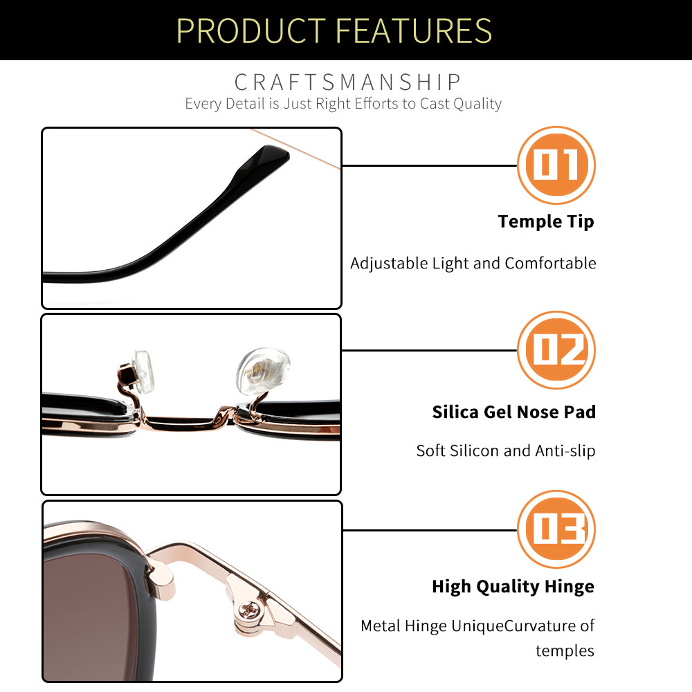 Gold Frame Gradient Brown Lens