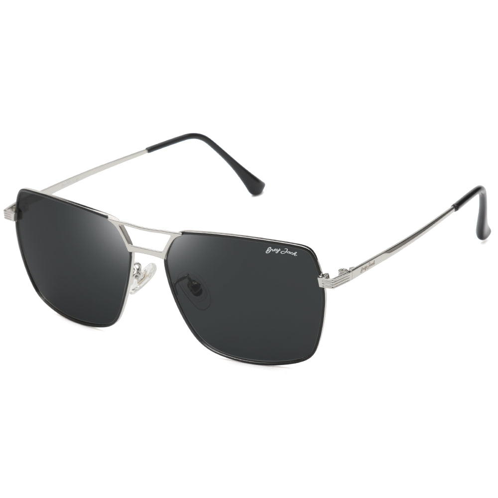 Silver Frame Black Lens