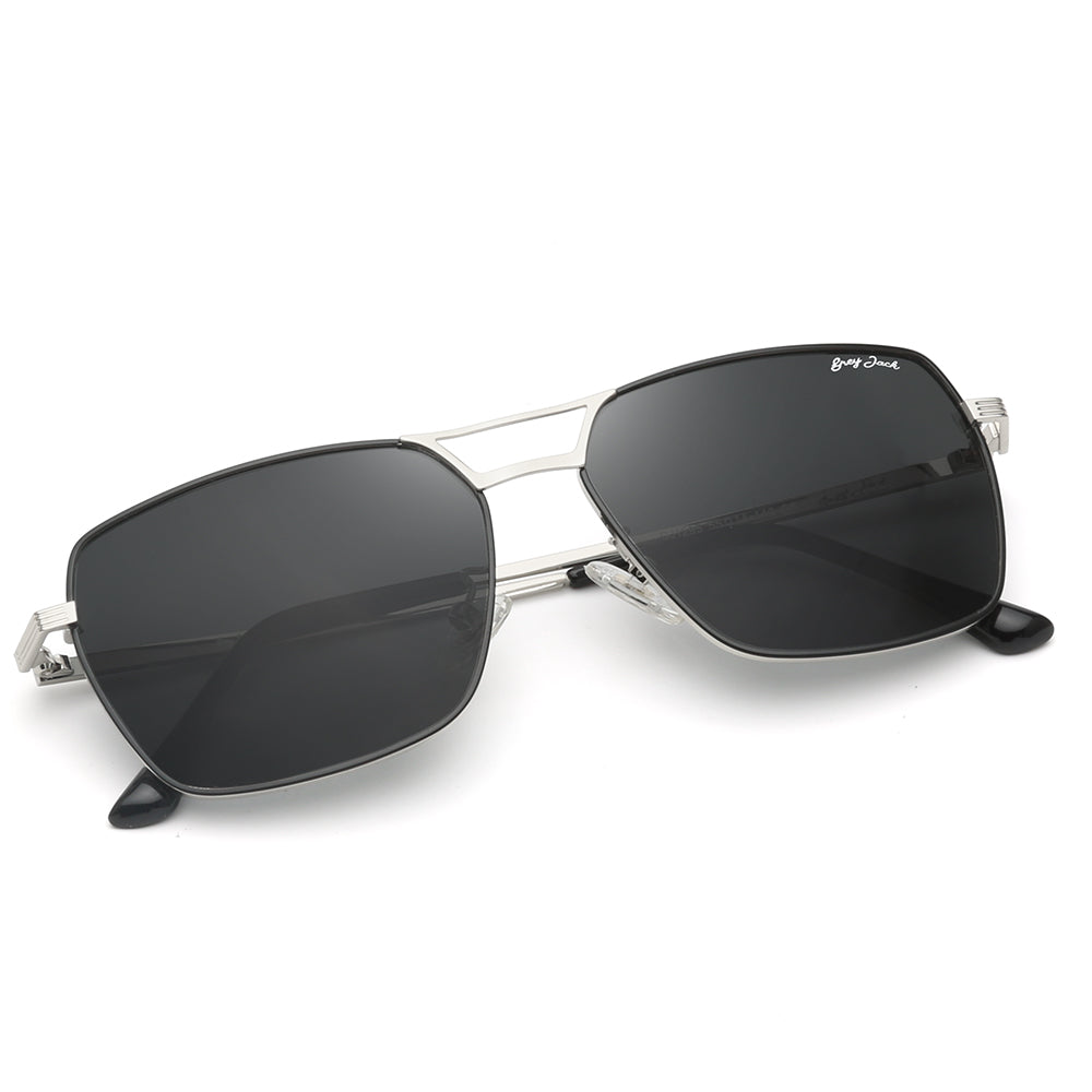 Silver Frame Black Lens