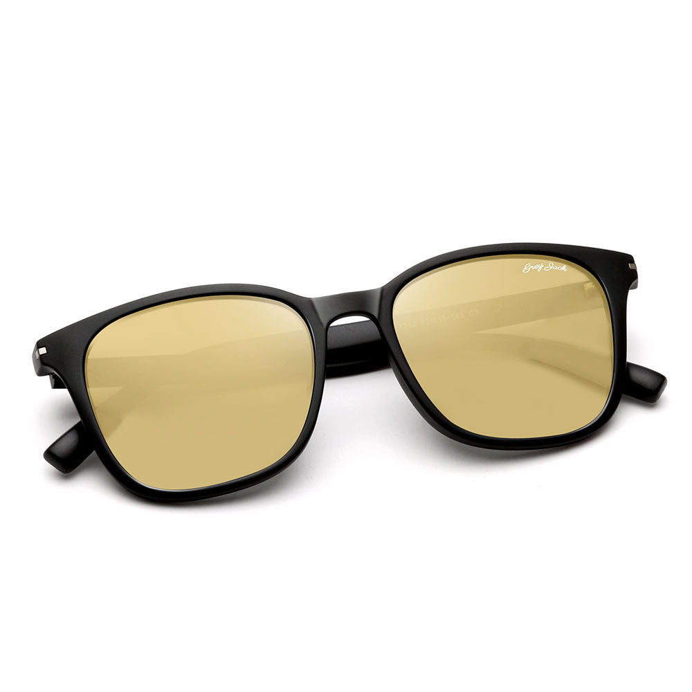 Black Frame Gold Lens